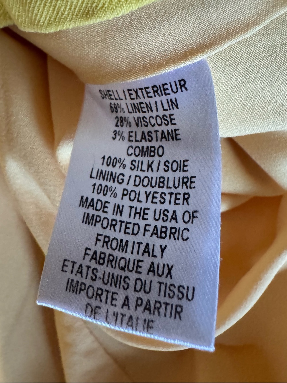 Milly of New York Linen Blend Pencil Skirt Size 4 Yellow Italian Fabric - Picture 4 of 8